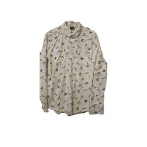 Fantastic Beasts by Hot Topic Mens White Casual Button Front Shirt Size Large